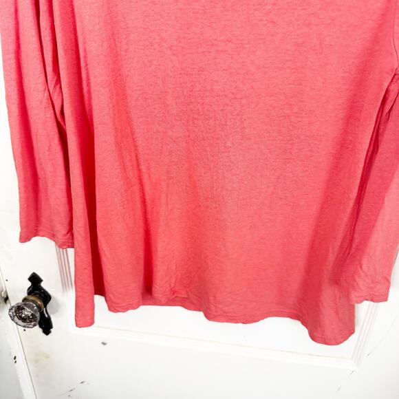 Garnet Hill Linen Modal Blend Scoop Neck 3/4 Sleeve Top T-Shirt Bright Large L - Picture 3 of 10